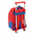 Mochila Escolar con Ruedas 705 Real Sporting de Gijón Blanco Rojo