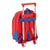 Mochila Escolar con Ruedas 705 Real Sporting de Gijón Blanco Rojo