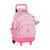 Mochila Escolar con Ruedas Compact Glow Lab Unicorn Day Rosa