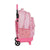 Mochila Escolar con Ruedas Compact Glow Lab Unicorn Day Rosa