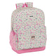 Mochila Escolar Smiley World Garden Blanco Rosa