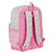 Mochila Escolar Smiley World Garden Blanco Rosa