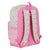 Mochila Escolar Smiley World Garden Blanco Rosa