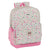 Mochila Escolar Smiley World Garden Blanco Rosa