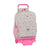 Mochila Escolar con Ruedas 905 Smiley World Garden Blanco Rosa