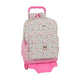 Mochila Escolar con Ruedas 905 Smiley World Garden Blanco Rosa