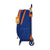 Mochila Escolar con Ruedas 905 Valencia Basket Azul Naranja