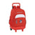 Mochila Escolar con Ruedas Compact Atlético Madrid Blanco Rojo