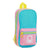 Plumier Mochila Benetton Color Block Amarillo Rosa Turquesa (33 Piezas)