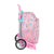 Mochila Escolar con Ruedas Evolution Glow Lab Best Friends Rosa