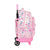 Mochila Escolar con Ruedas Compact Glow Lab Welcome Home Rosa