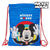 Bolsa Mochila con Cuerdas Mickey Mouse Me Time Azul Rojo