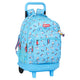 Mochila Escolar con Ruedas Rollers Moos Multicolor Azul claro