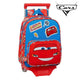 Mochila Escolar con Ruedas 705 Cars Mc Queen Azul Rojo