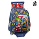 Mochila Escolar con Ruedas The Avengers Heroes Vs. Thanos Azul marino