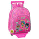 Mochila Escolar con Ruedas Art Club LOL Surprise! Fucsia (28 x 10 x 67 cm)