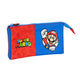 Estuche Escolar Super Mario Rojo Azul (22 x 12 x 3 cm)