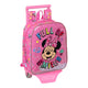 Mochila Escolar con Ruedas Minnie Mouse Lucky Rosa (22 x 28 x 10 cm)