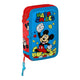 Plumier Doble Mickey Mouse Clubhouse Happy Smiles Rojo Azul (12.5 x 19.5 x 4 cm) (28 piezas)