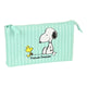 Estuche Escolar Snoopy Friends Forever Menta (22 x 12 x 3 cm)