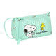 Estuche Escolar con Accesorios Snoopy Friends forever Menta (32 Piezas)