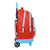 Mochila Escolar con Ruedas SuperThings Kazoom kids Rojo Azul claro (33 x 45 x 22 cm)