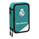 Plumier Triple Real Madrid C.F. Blanco Verde Turquesa (12.5 x 20.5 x 6 cm) (41 Piezas)