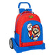 Mochila Escolar con Ruedas Super Mario Rojo Azul (32 x 42 x 15 cm)