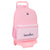 Mochila Escolar con Ruedas Benetton Vichy Rosa (30 x 46 x 14 cm)