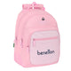 Mochila Escolar Benetton Vichy Rosa (32 x 42 x 15 cm)