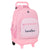 Mochila Escolar con Ruedas Benetton Vichy Rosa (33 x 45 x 22 cm)