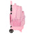 Mochila Escolar con Ruedas Benetton Vichy Rosa (33 x 45 x 22 cm)