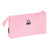 Estuche Escolar Benetton Vichy Rosa (22 x 12 x 3 cm)