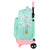 Mochila Escolar con Ruedas Smiley Summer fun Turquesa (33 x 45 x 22 cm)