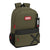 Mochila Escolar Munich Class Negro Verde militar (30 x 46 x 14 cm)