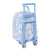 Mochila Escolar con Ruedas Frozen Memories Plateado Azul Blanco (22 x 28 x 10 cm)