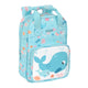 Mochila Escolar Safta Ballenita Blanco Azul claro (20 x 28 x 8 cm)