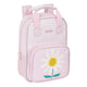 Mochila Escolar Safta Flor Rosa Blanco (20 x 28 x 8 cm)