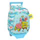 Mochila Escolar 3D con Ruedas Spongebob Stay positive Azul Blanco (26 x 34 x 11 cm)