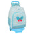 Mochila Escolar con Ruedas BlackFit8 Keep Growing Azul claro (32 x 42 x 15 cm)