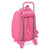 Mochila Escolar con Ruedas BlackFit8 Glow up Rosa (32 x 42 x 15 cm)