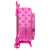 Mochila Escolar con Ruedas Lady Bug Fucsia (33 x 42 x 14 cm)