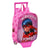 Mochila Escolar con Ruedas Lady Bug Fucsia (22 x 28 x 10 cm)