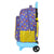 Mochila Escolar con Ruedas SuperThings Guardians of Kazoom Morado Amarillo (33 x 45 x 22 cm)