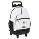 Mochila Escolar con Ruedas Real Madrid C.F. Negro Blanco (33 x 45 x 22 cm)