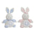 Peluche DKD Home Decor Rosa Celeste (24 x 14 x 30 cm) (2 pcs)