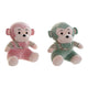 Peluche DKD Home Decor Verde Rosa Poliéster Mono (2 pcs) (23 x 20 x 27 cm)