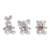 Peluche DKD Home Decor Blanco Gris Poliéster Animales (3 pcs) (19 x 20 x 23 cm)