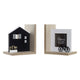 Sujetalibros DKD Home Decor Madera (2 pcs) (15 x 12 x 17 cm)