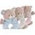 Oso de Peluche DKD Home Decor Beige Poliéster Celeste Rosa claro (3 pcs) (15 x 5 x 15 cm)